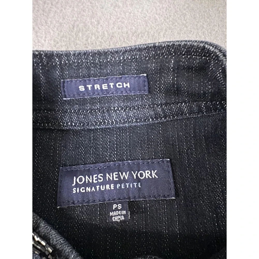 Jones New York Signature‎ Jacket Womens Petite Small Denim Stretch Button Up